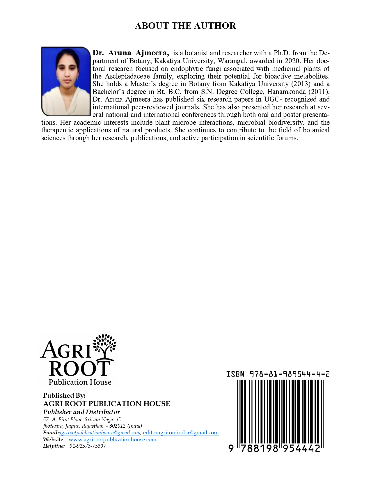 Back cover: Endophytic Fungi and Medicinal Plants