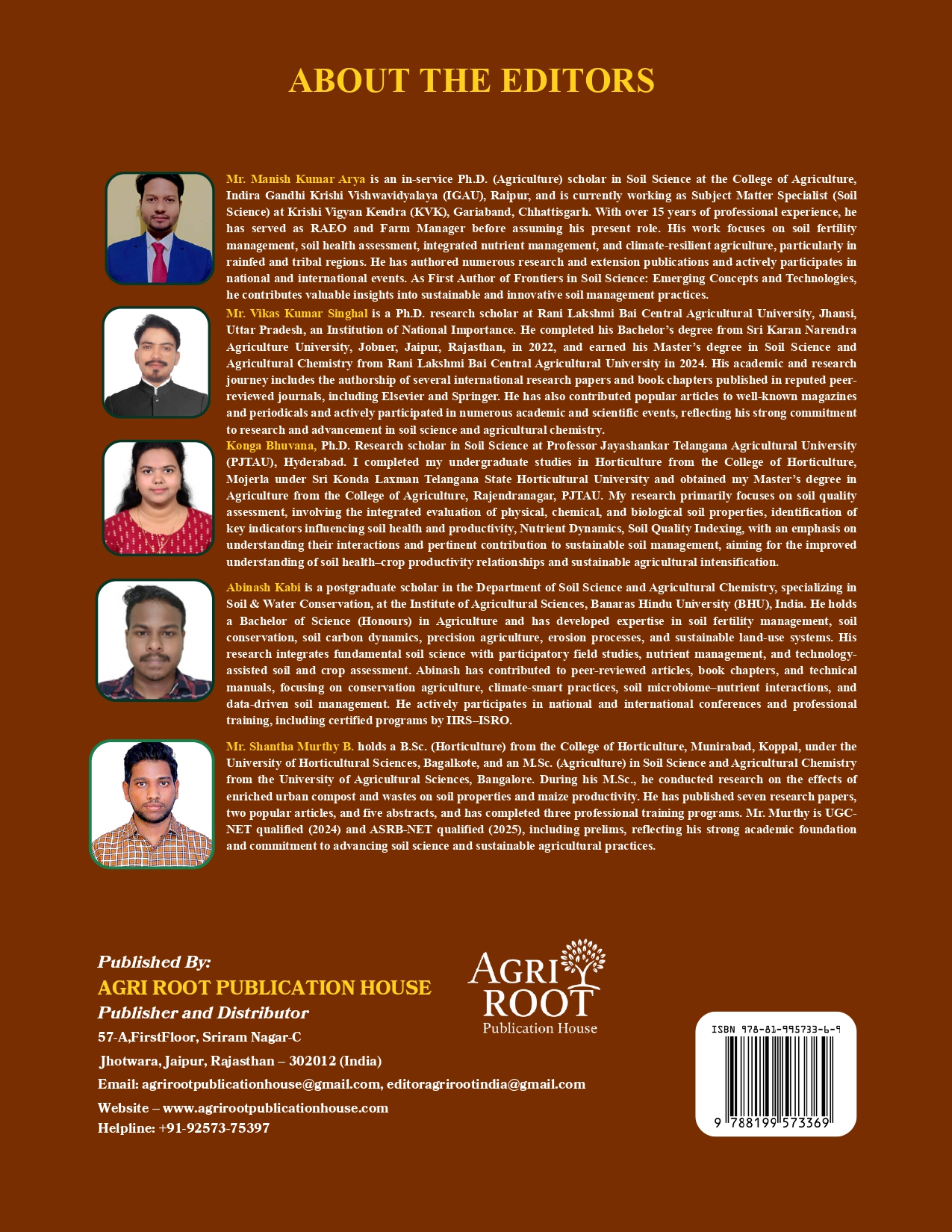Back cover: Frontiers in Soil Science