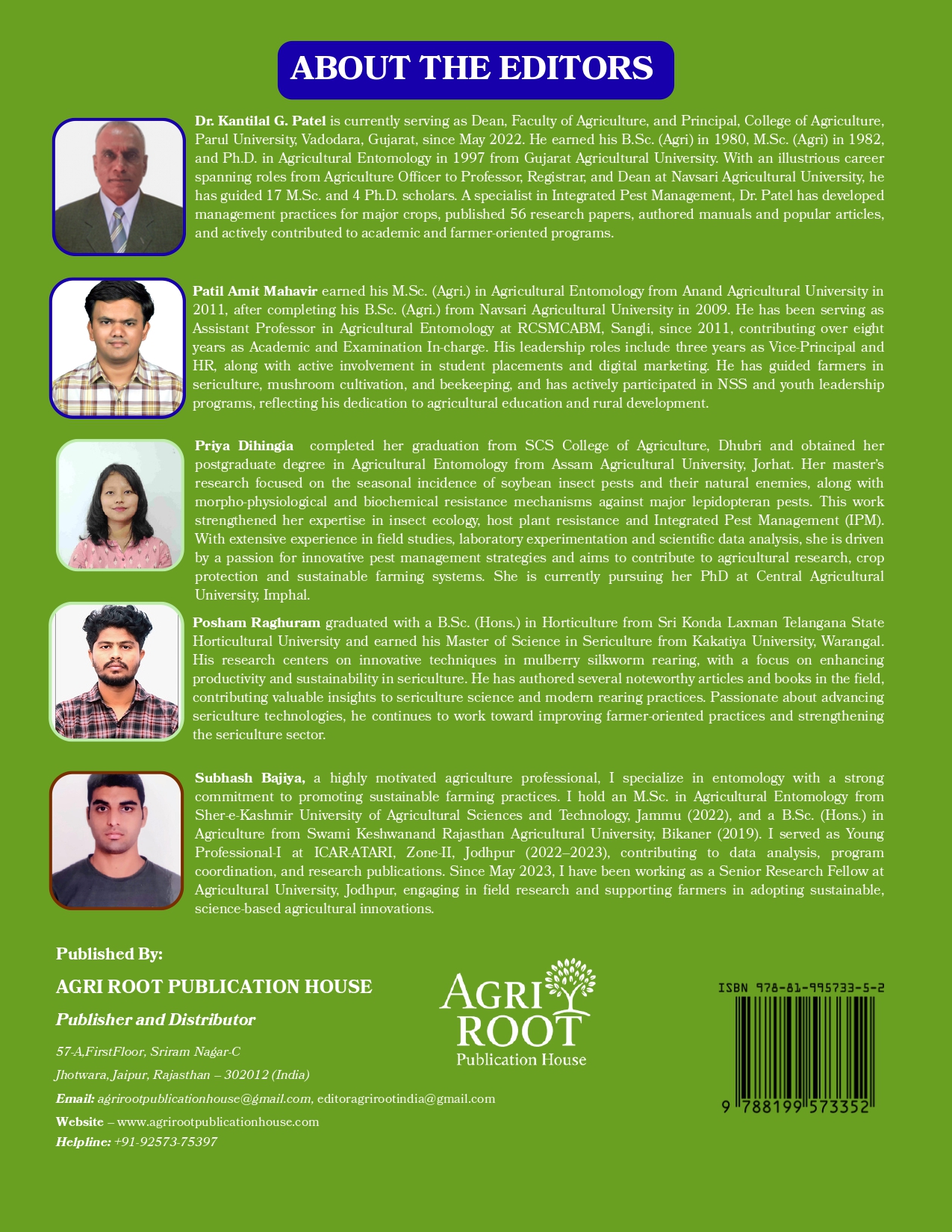 Back cover: Fundamentals of Agricultural Entomology