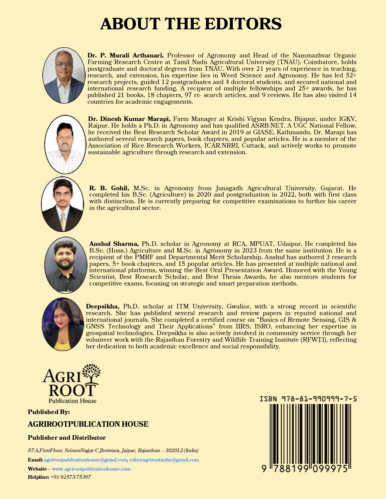 Back cover: Fundamentals of Agronomy