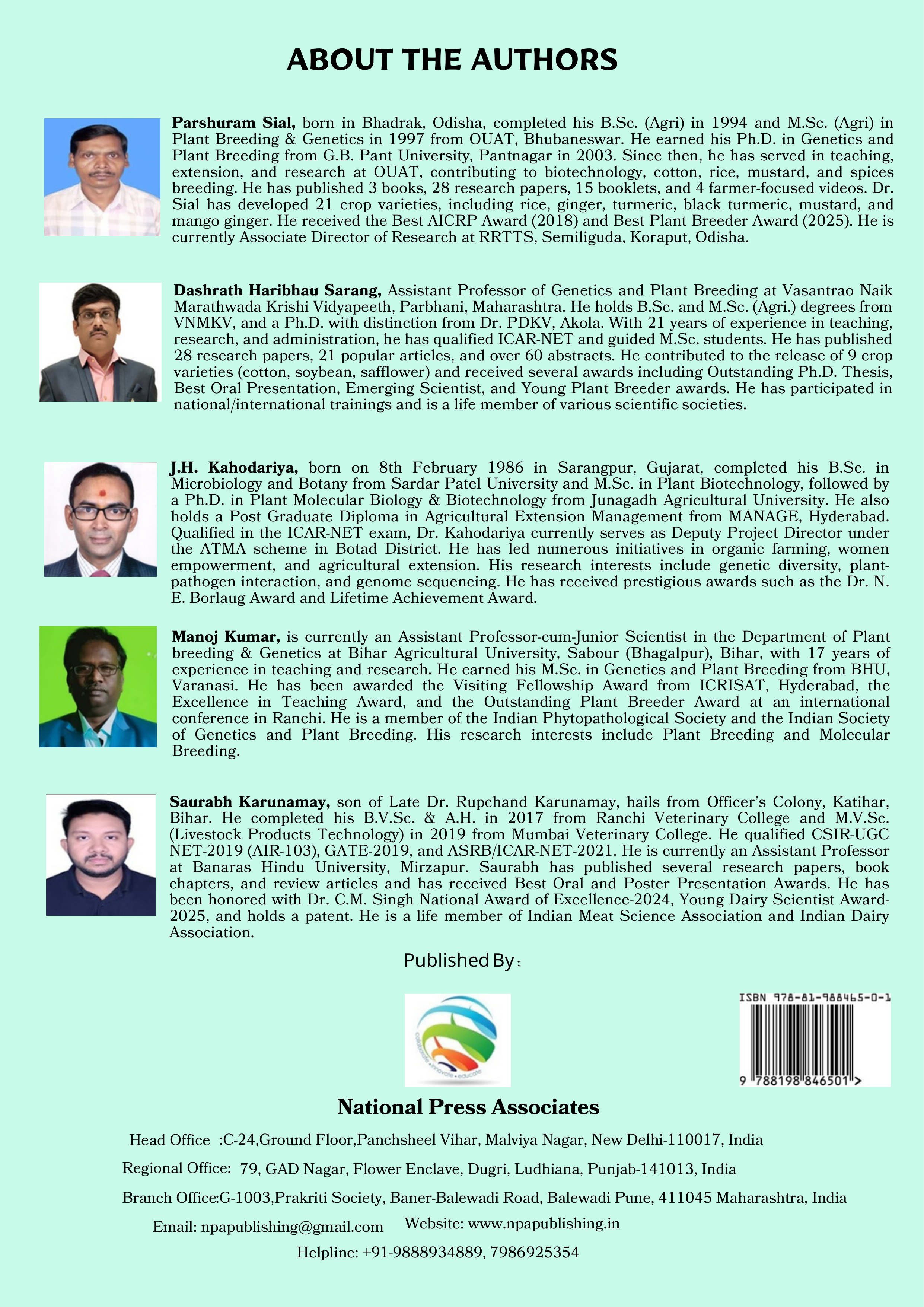 Back cover: Fundamentals of Genetics (As Per ICAR 6th Deans’ Committee Report)