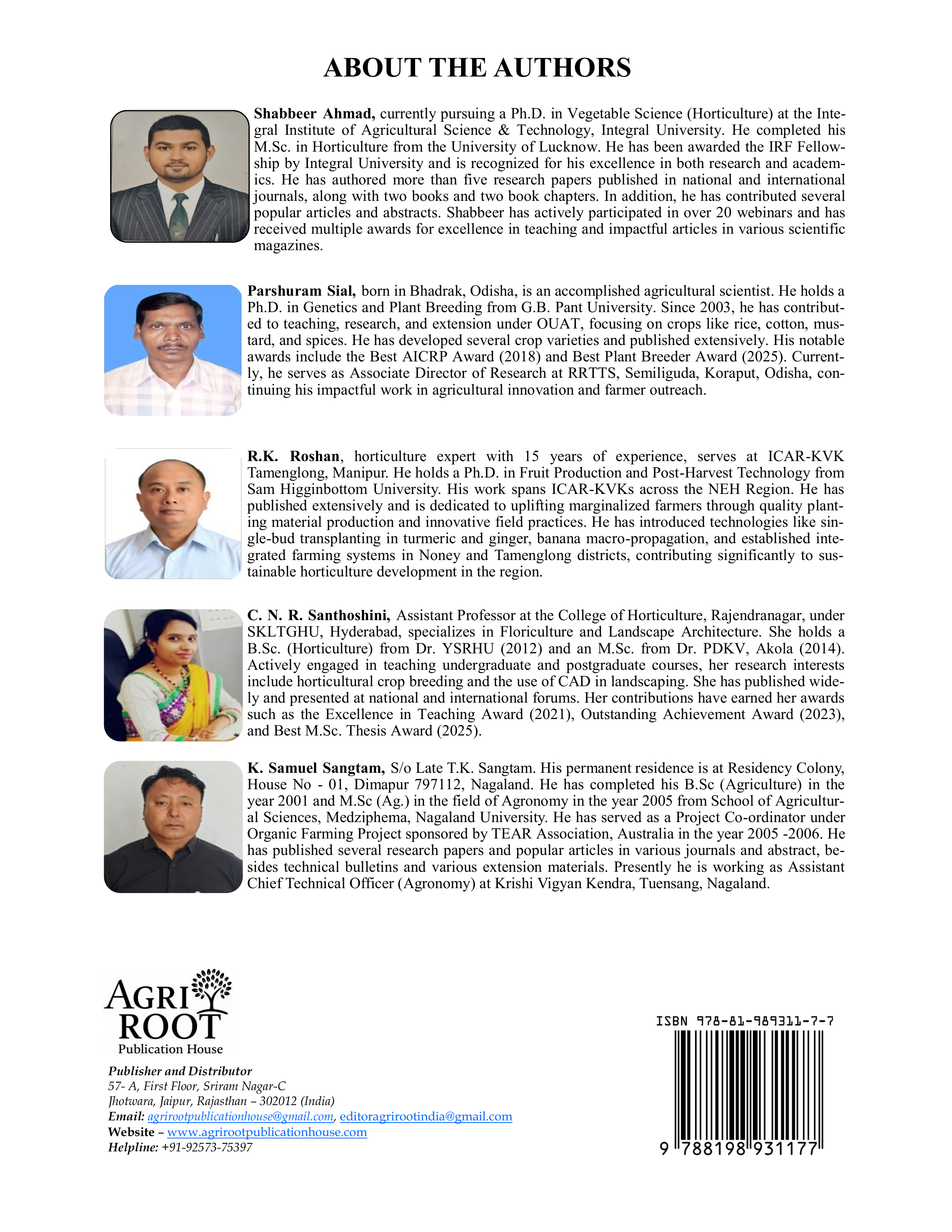 Back cover: Hi-Tech Horticulture (Based on Sixth Deans’ Committee Report of ICAR)
