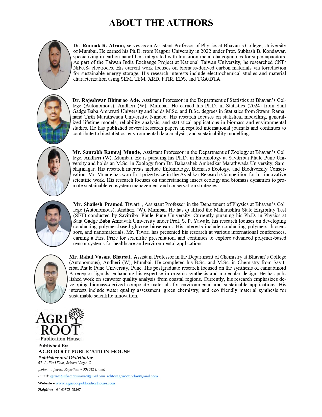 Back cover: Interdisciplinary Analysis of Sustainable Bioenergy and Biomass Utilization