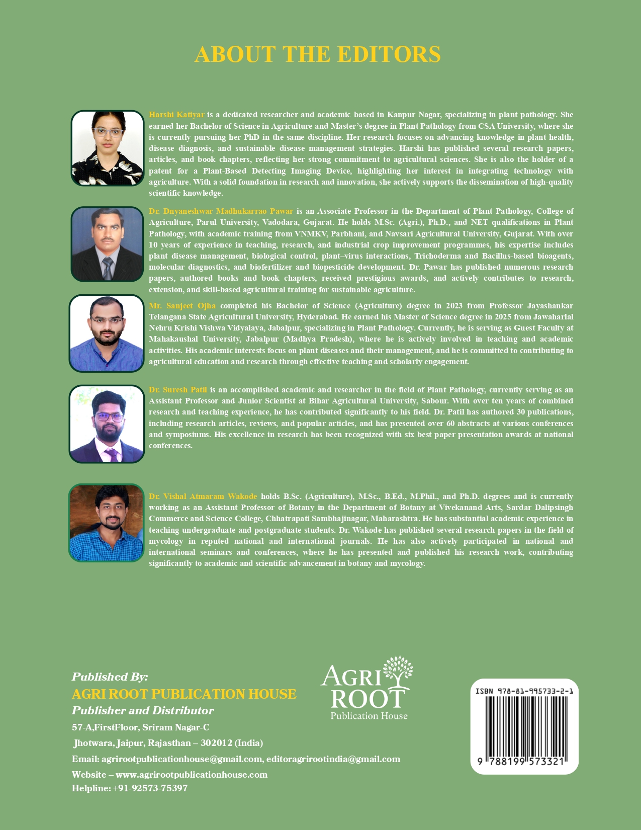 Back cover: Modern Plant Pathology