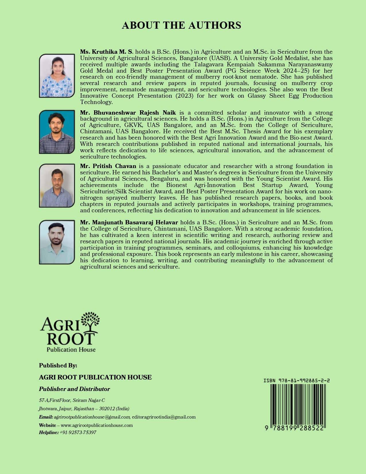 Back cover: Pests of Silkworm and Their Management