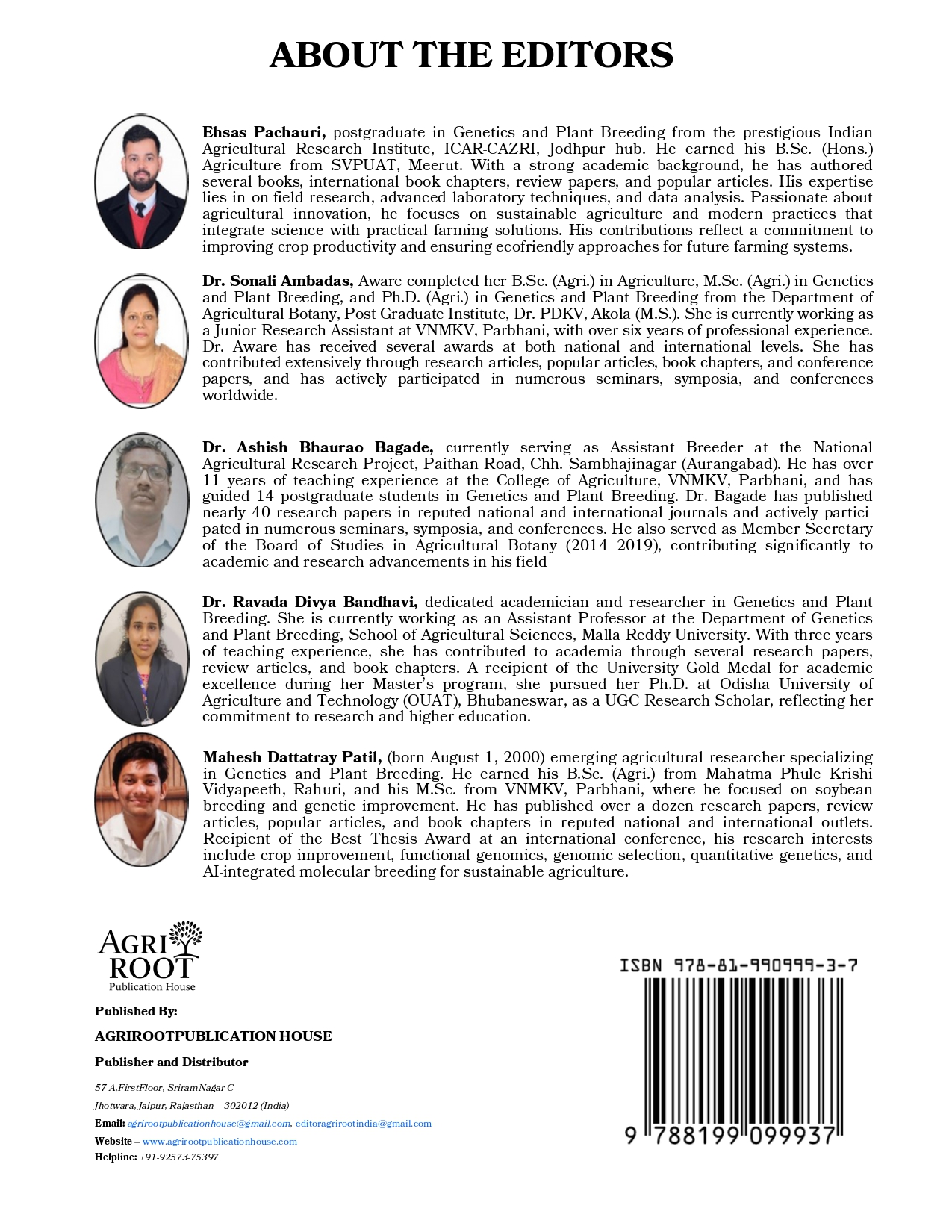 Back cover: Principles of Quantitative and Biometrical Genetics
