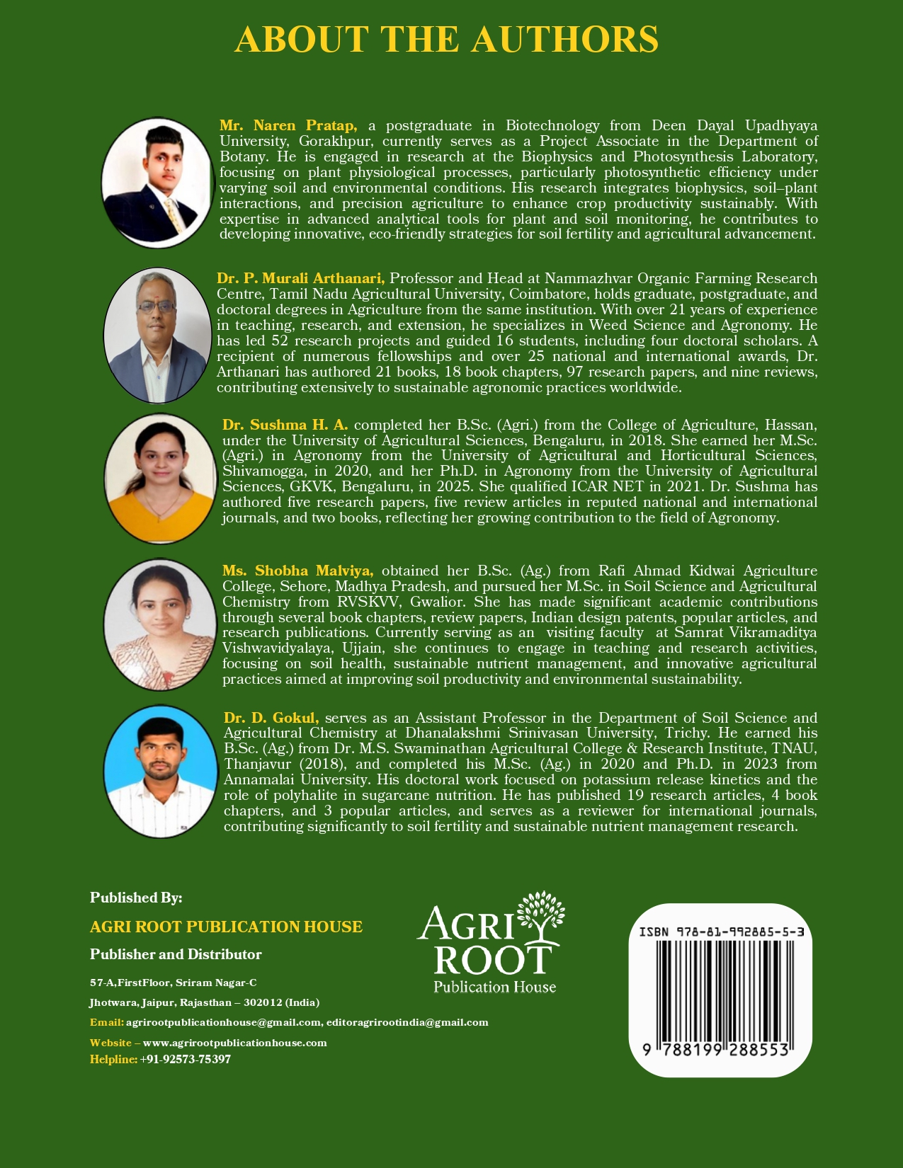 Back cover: Soil Fertility Management